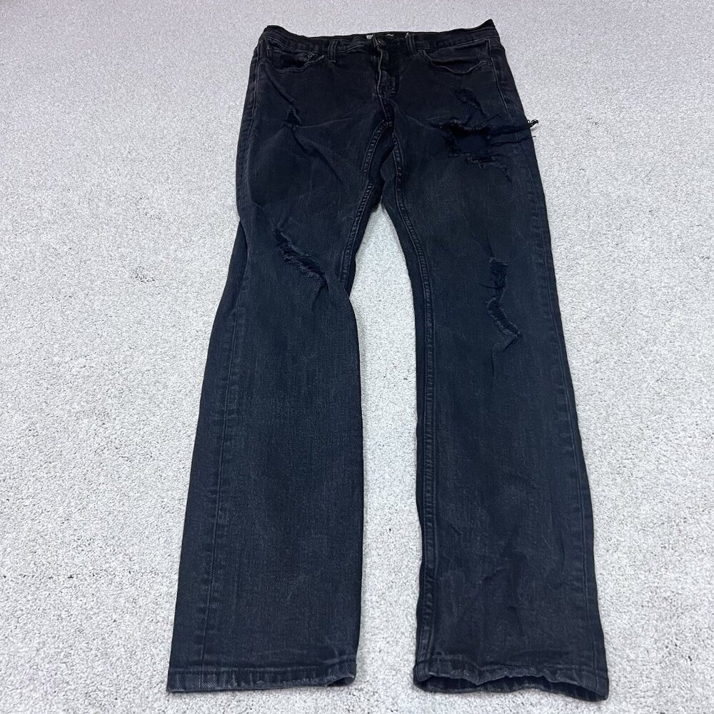 RSQ Jean’s Skinny Black Distressed Pockets Men’s Size 30x32